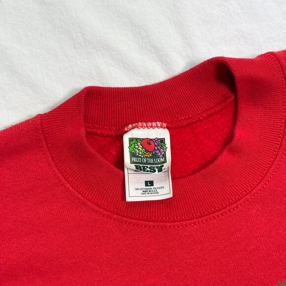 Vintage Christmas Santa Train Sweatshirt BNSF Railway - L - Picture 3 of 4